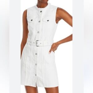 NEW Michael Michael Kors Frayed Neck Denim Shirt Dress